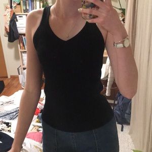 Black ribbed tank top